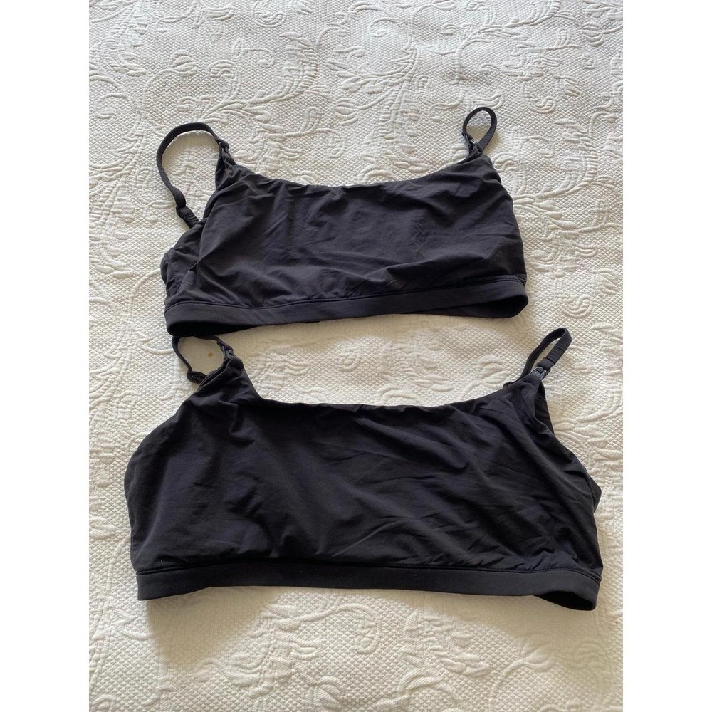 Skims Maturity Nursing Black Sports Bras 2 Lot Large and XL